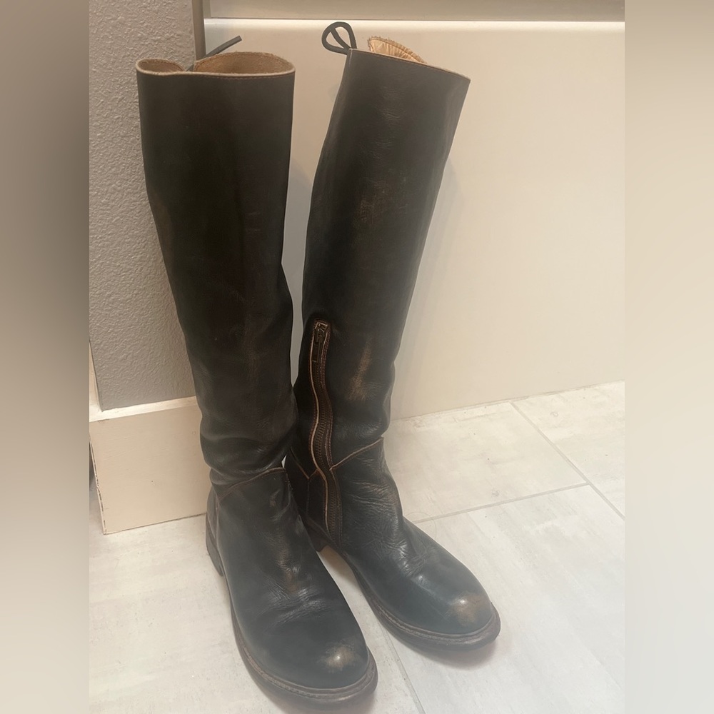 Bed Stu Cobbler Series Black Genuine Leather Boots